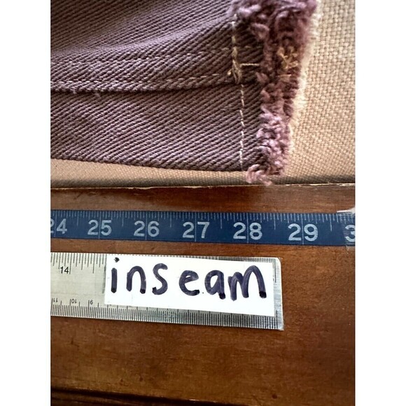 SHEIN Two Tone High Waisted Straight Jeans Womens Size L Fringe Raw Hem - Picture 13 of 16